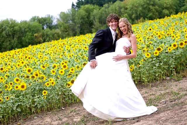 Sunflower WEdding bride & groom Sunflower WEdding bride & groom